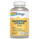 SOLARAY Citrate de magnésium 400mg - Supplément de magnésium - Santé osseuse, musculaire, relaxation et soutien de santé cardiaque - Absorption accrue, végétalien, sans gluten, garantie de 60 jours, 60 portions, 180 VegCaps
