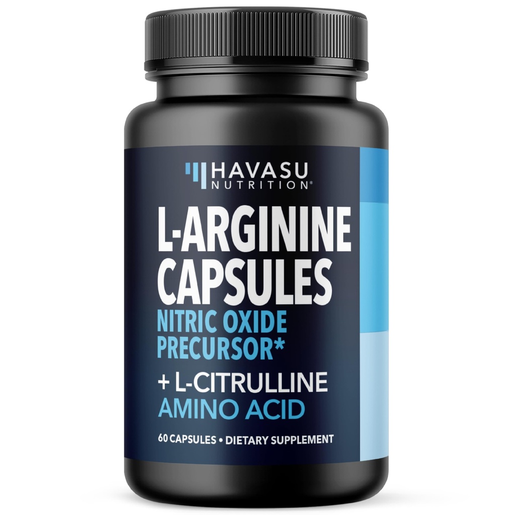 L-Arginin Kapseln mit L-Citrullin - Nitric Oxide Supplement - L Arginine und L Citrulline Blend - 60 Count - Vegan, Non-GMO Kapseln für Leistung, Endurance und Muskelunterstützung - 1 Monat Versorgung