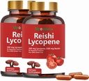 Capsules de lycopène, Lycopène naturel 200mg avec Mushroom Reishi Bio 200mg Supplément pour la santé de la prostate et le soutien immunitaire - sans gluten, sans OGM, 60 Capsules (2 Pack)