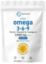 Ultra Omega 3-6-9 3600mg par portion, 300 softgels sans Burpless.