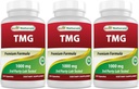 Best Naturals TMG Trimethylglycin (als Betaine Anhydrous) 1000 mg Servieren - 120 Kapseln - Gesunde Homocystein Levels & Methylierungsunterstützung (120 Count (Pack von 3))