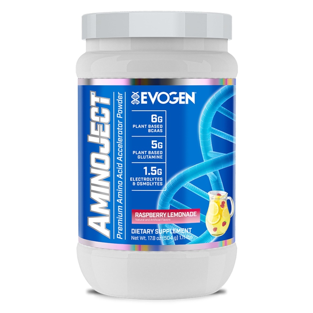 Evogen AminoJect - Premium BCAA Powder & EAA Recovery Formel mit Elektrolyten | Aminosäuren Ergänzung für Muskelwachstum, Hydration, & Recovery | Raspberry Lemonade | 30 Servis
