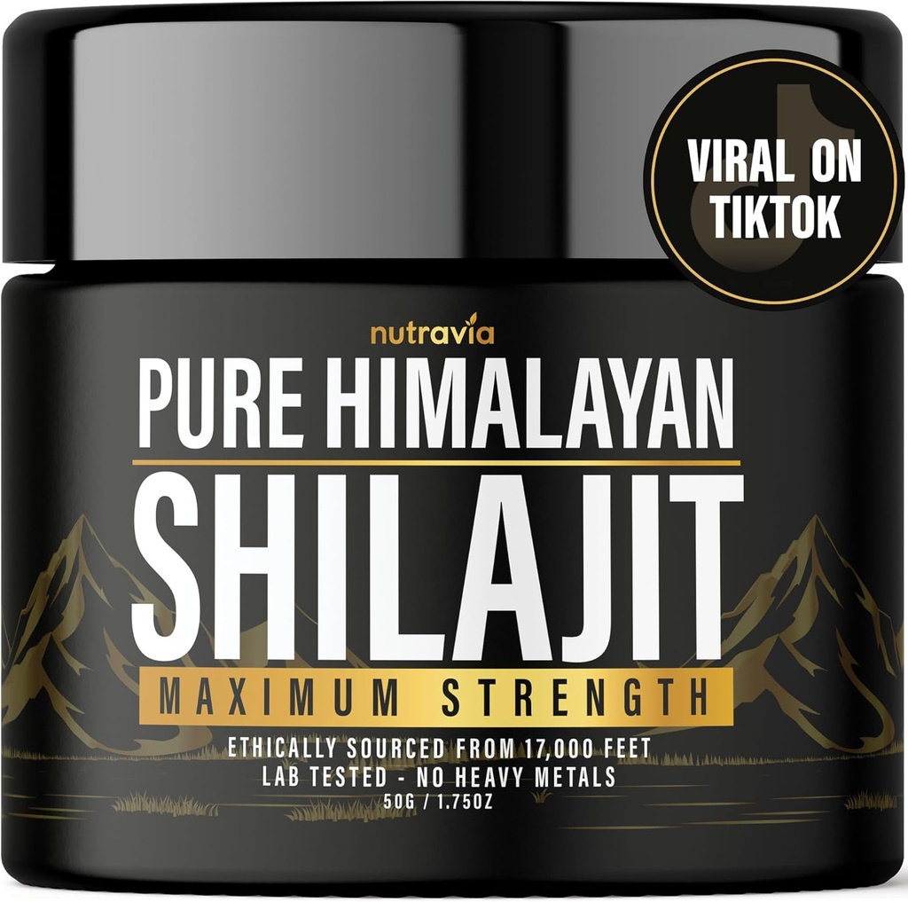 Shilajit Pure Himalayan Organic Resin - Natural Authentic Lab Getestet Formel für Männer, Frauen - No Heavy Metals - 600mg Max Strength with 85+ Trace Minerals Golden Grade Shilajit Supplement (1 Pack)