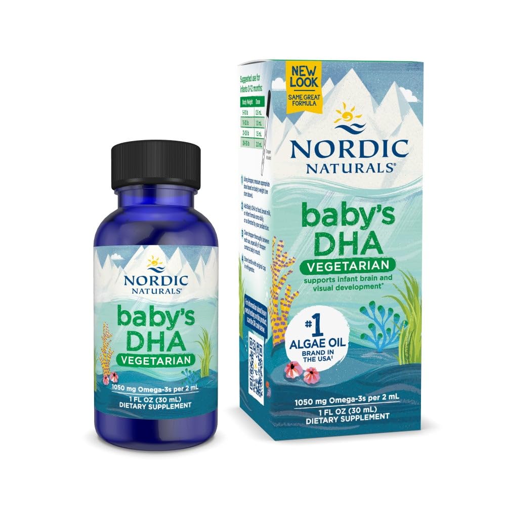 Nordic Naturals Bébés DHA Végétarien, non aromatisé - 1050 mg Omega-3-1 oz à base végétale - soutient le développement du cerveau et de la vision chez les bébés - non-OGM, végétalien - 15 portions