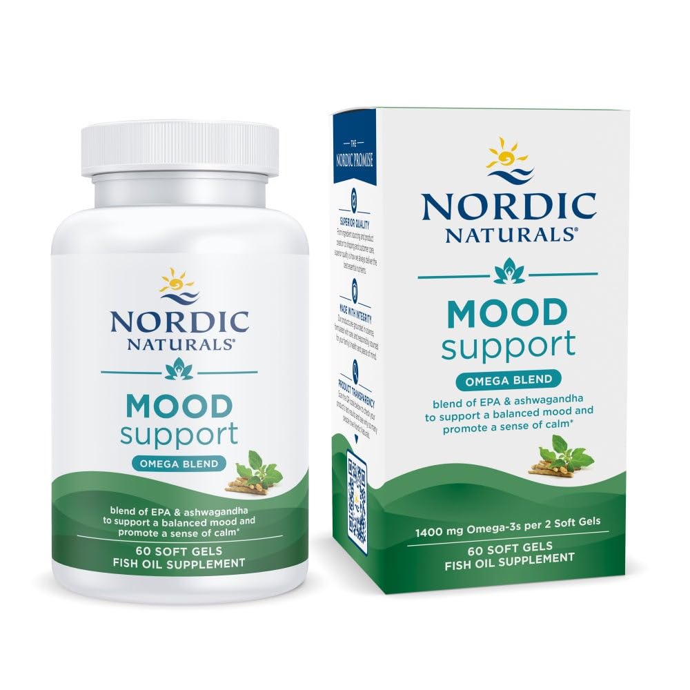 Nordic Naturals Mood unterstützt Omega Blend - Unflavored - 60 Soft Gels - 1400 mg Omega-3-Supplement mit EPA & DHA - fördert ausgewogene Stimmung und Gelassenheit - Nicht-GVO - 30 Portionen