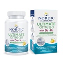 Nordic Naturals Ultimate Omega Vitamine à base de plantes à base de vitamine D3+K2-60 Gels doux végétariens - 1210 mg Omega-3s Plus 2000 UI D3 et 90 mcg K2 - Promotion de la santé du cerveau - Non OGM - 30 portions