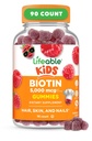 Lifeable Kids Biotin Gummies | 5,000mcg | Great Tasting Natural Flavor Biotin Supplement | Vegan Non GMO Hair Gummies | for Hair Skin and Nails | 90 Gummies
