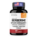 Sangluco Berberine Ceylon Cinnamon Chromium Turmeric Apple Cider Vinegar Bitter Melon Supplement | Supports Healthy Levels Already Within Normal Range | 60 Capsules