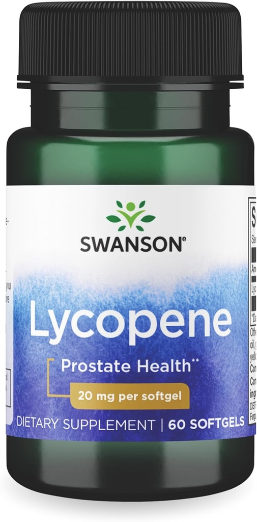 Swanson Lycopene-Natural Men's Health Supplement Promoting Prostate & Heart Health, Supports Blood Pressure Within a Normal Range (60 Softgels)