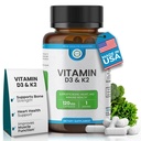 Vitamin D3 K2 5000 IE (MK-7 90 mcg) Supplement – 120 Veg Kapseln – K2 D3 Vitamin Supplement für Knochen, Herz & Immune Support & Calcium Absorption – Nicht-GVO, glutenfrei – Made in USA