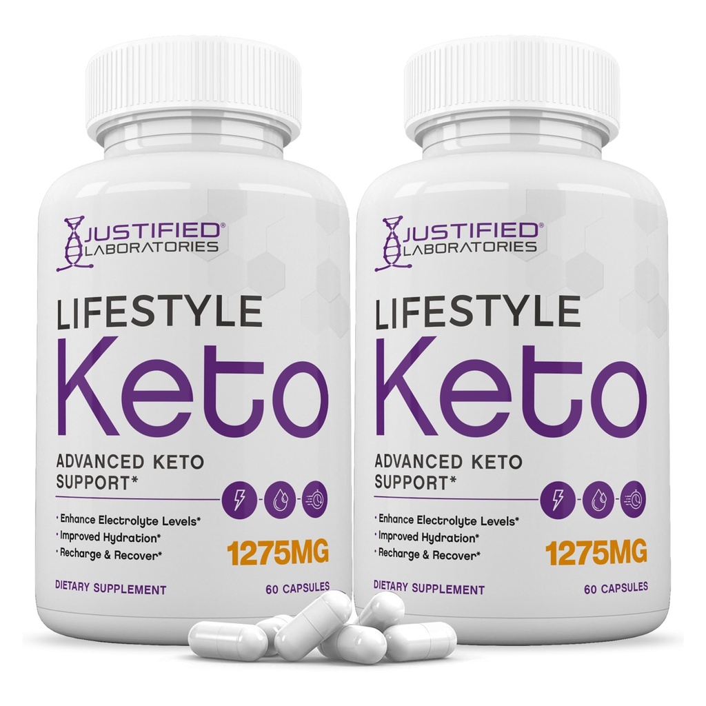 Justified Laboratories (2 Pack Lifestyle Keto Pillen 1275MG Neu & Verbesserte Formel Enthält Apple Cider Essig Extra Virgin Olivenöl Pulver Grüner Tee Blatt 120 Kapseln