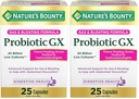 Natur Bounty Probiotische GX, hilft mit gelegentlichem Gas und Blähungen, Nahrungsergänzungsmittel, Verdauungsgesundheit, 25 Kapseln (Paket von 2)
