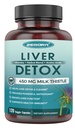 Supplément de chardon de lait pour nettoyer le foie Détox et réparation, supplément de foie avec 450 mg extrait de chardon de lait (80% Silymarin) pour le soutien du foie et la santé, sans OGM, 120 capsules de légumes (60 jours de supplément)