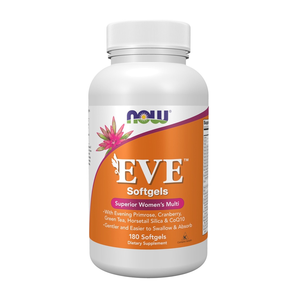 MAINTENANT Foods Supplements, EveTM Women's Multivitamin avec Primrose du soir, canneberge, thé vert, Silica et CoQ10, 180 Softgels