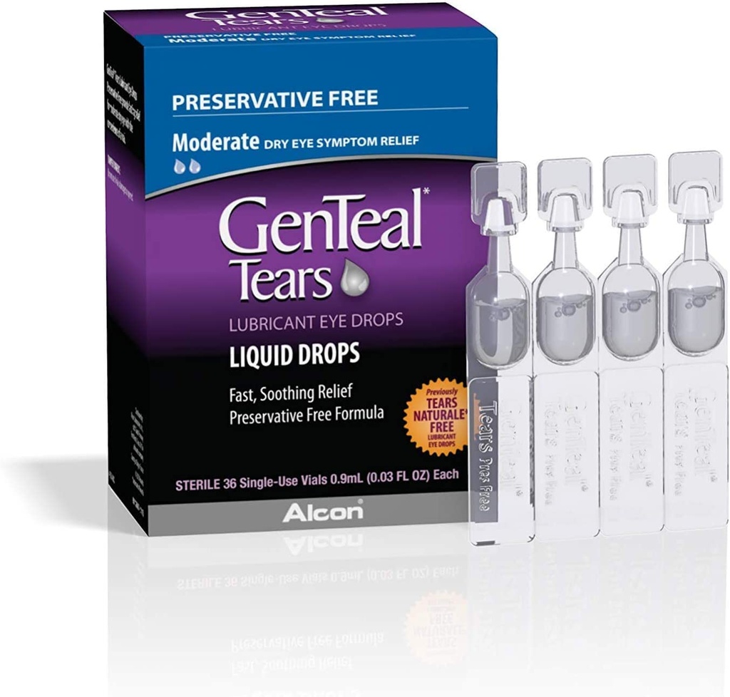 GenTeal Larmes gouttes liquides, flacons à usage unique - 36 ct, boîte de 3