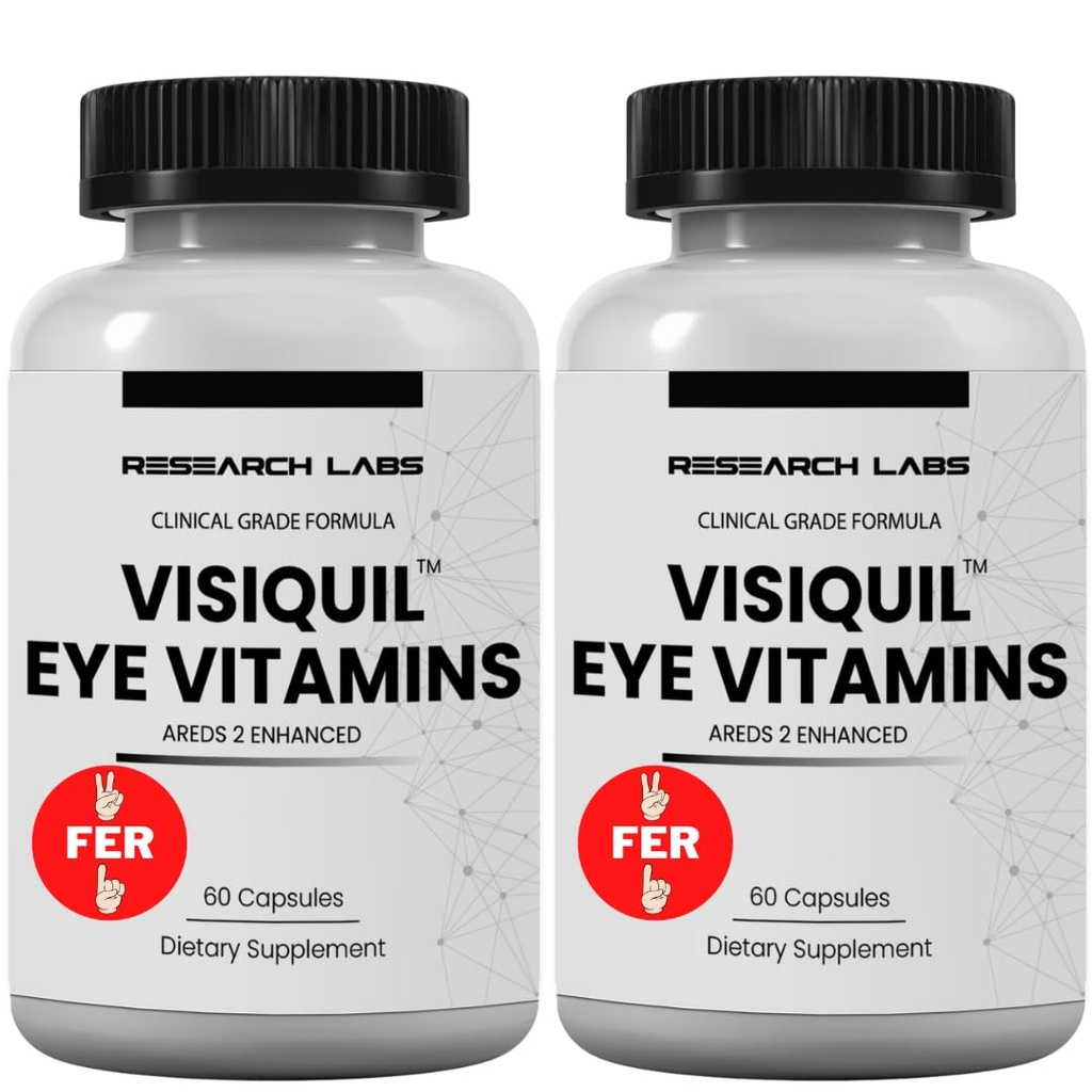 Research Labs Eye Vitamins Enhanced Absorption AREDS 2 Plus Formel 20mg Lutein, 10mg Zeaxanthin, Bilberry, Eyebright, Zink, ALA, Quercetin & andere bewährte Zutaten zur Bekämpfung von Augenproblemen