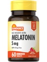 Sundance Melatonin 5mg Fast Dissolve Tablets | 60 Count | Natural Berry Flavor | Vegetarische, nicht-GVO und glutenfreie Ergänzung