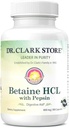 Dr. Clark Betaine HCL Supplement mit Pepsin, 800mg, 100 Gelatin Kapseln