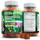 Saubere Nutraceuticals Verdauungsenzyme mit Probiotika und Präbiotika für Verdauungs-Gesundheits-Glutamin für Gut-Gesundheit Bromelain Apple Pectin Inulin FOS Pflanzenbasierte vegane Gummy Vitamine