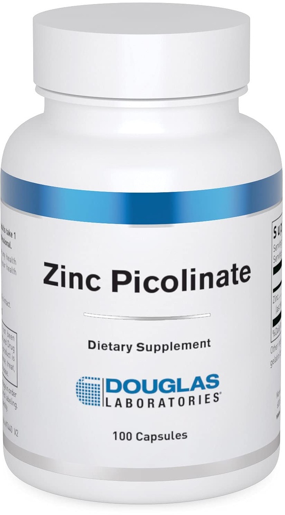 Douglas Laboratories Zink Picolinat - 50 mg Zink - Für Immunsystem, Antioxidantien & Haut - Trace Mineral Supplement - 100 Kapseln