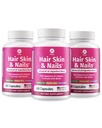 1 corps de peau ongles complexe de vitamines avec biotine - formule complète avec 26 vitamines essentielles pour les hommes et les femmes - 3 pack