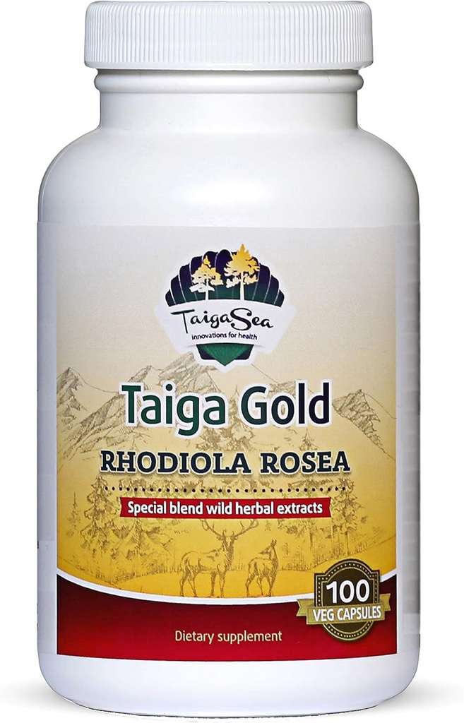 Wild Rhodiola Rosea Extrakt, Sibirische Kräuterextrakt Mischung für natürliche Stress Relief, Fokus, Mood und Mental Refreshment, Optimale Energie und Ausdauer, Rhodiola Wurzelkapseln
