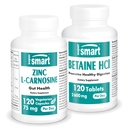 Supersmart - Zinc L-Carnosine + Bétaïne HCl Bundle (Santé Gastrique)