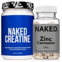 NAKED Zinc Carnosine 17mg (60 capsules) + NAKED Pure Micronized Creatine Monohydrate 500g (100 portions) – végétalien; non-OGM; sans gluten; sans soja
