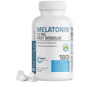 Bronson Melatonin 12mg Rapide Dissolve Nighttime Sleep Aid Support & Relaxation Support, 180 Lozenges végétariennes menthe poivrée