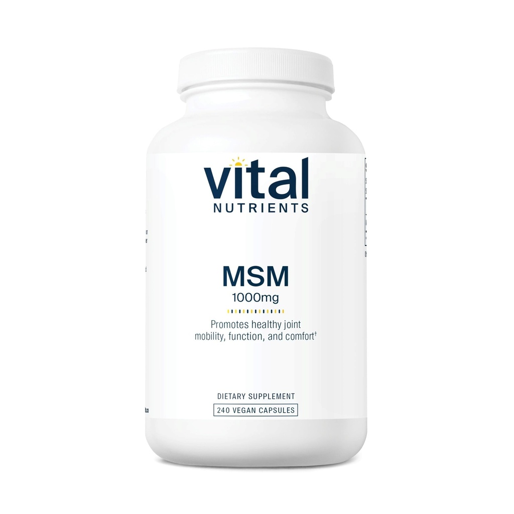 Vital Nährstoffe - MSM 1000 mg - Natürliche Form von Bio-Schwefel - 240 Kapseln
