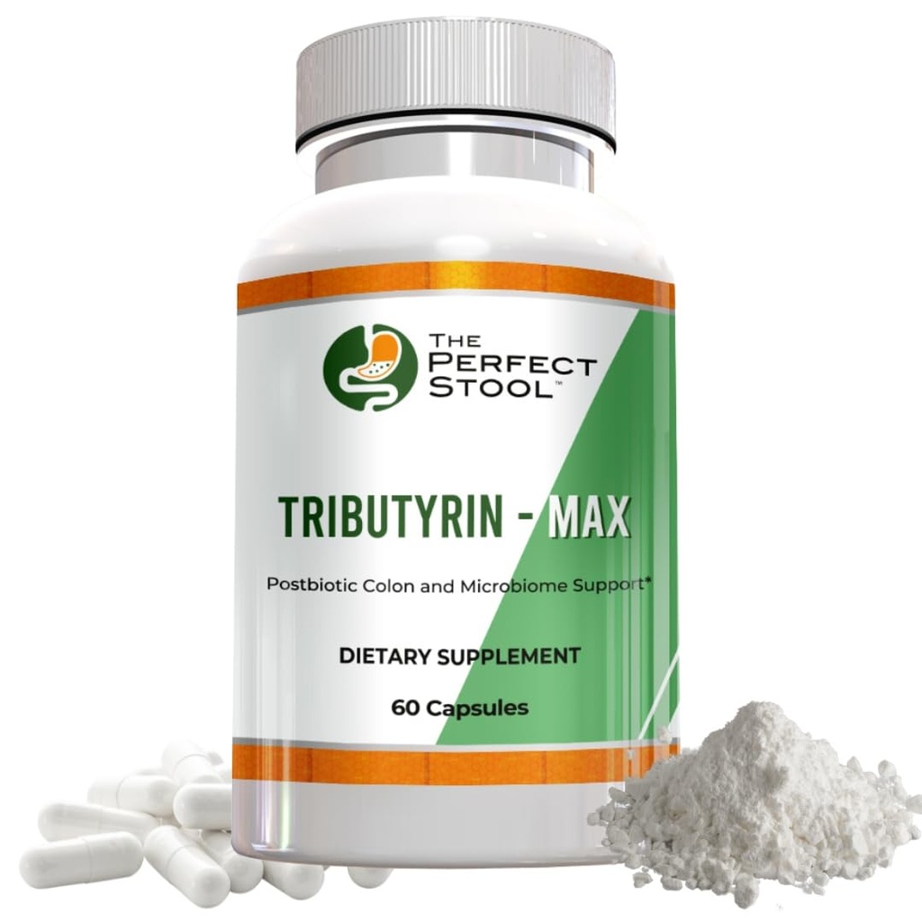 Tributyrin-Max postbiotische Butyrate-Ergänzung; Bloating, Gas und Leaky Gut-Unterstützung; Perfect, Clean Wipe Poops; 750 mg Enteric Capsules; 3. Partei getestet Gluten/Dairy-Free