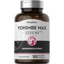 Piping Rock Yohimbe Suppléments pour les hommes de 180 capsules d'extrait concentré de Max avec Pausinystalia Yohimbe de non-OGM, supplément sans gluten