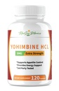 Yohimbine HCL Bark Extra Strength Supplément 5mg x 120ct Capsules Premium Fat Burner, perte de poids, contrôle de l'appétit, soutien masculin, énergie, et plus