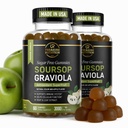 Feuilles de sourcils & Gommies de fruits de sourcils - 3000mg Extrait de sourcils - Supplément de 2 paquets de gravola - Fruits et feuilles de sourcils - 120ct - Sans sucre - Sans gluten – Non-OGM – Amis végétaliens
