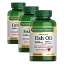 Huile de poisson sans odeur de la nature, 1200mg Oméga-3 par service, y compris EPA & DHA, soutient la santé cardiaque, purifié pour éliminer le mercure, softgels enduits, sans gluten, sans mollusques, 90 comte, (paquet de 3)