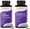 LifeSeasons Breathe-X with Lung Capaci-T - Allergy & Respiratory Support - Fast Acting Sinus Relief - Increases Oxygen Capacity & Reduces Mucus - 180 Capsules