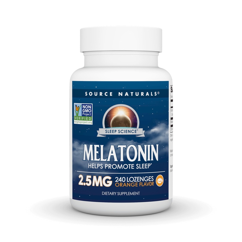 Quelle Naturals Melatonin 2,5 mg - 240 Orange aromatisierte Lutschtabletten