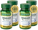 Mélatonine Bounty de la nature, favorise la relaxation et la santé du sommeil, 10mg, Capsules, 60 Ct (paquet de 4)