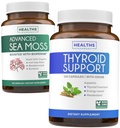 Bundle of Thyroid Support & Sea Moss - Sea Moss Thyroid Care Pack - Schilddrüse Unterstützung mit Iodine (120 Caps) & Irish Sea Moss Capsules - Raw Vegan Supplement mit BioPerine (Non-GMO & Organic)