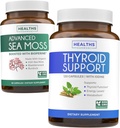 Bundle of Thyroid Support & Sea Moss - Sea Moss Thyroid Care Pack - Schilddrüse Unterstützung mit Iodine (120 Caps) & Irish Sea Moss Capsules - Raw Vegan Supplement mit BioPerine (Non-GMO & Organic)