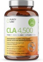 Purity Labs CLA ergänzt 4500MG - Non-GMO Safflower Oil - unterstützt Energie, Gewichtsverlust, Herzgesundheit und Muskelgesundheit - 180 Weichgele