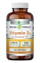 Erstaunliche Formeln Vitamin D3 mit Kokosöl-Ergänzung | 5000 IU Per Serving | 180 Softgels | Non-GMO | Gluten Free | Made in USA
