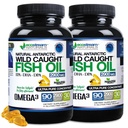 (Pack von 2) Natürliche antarktische Wild Caught Omega 3 Fischöl DPA-EPA-DHA Supplement 2.900 Milligramm Triple Strength Ultra Pure Concentrated SoftGels - keine Fisch Tasting Burps