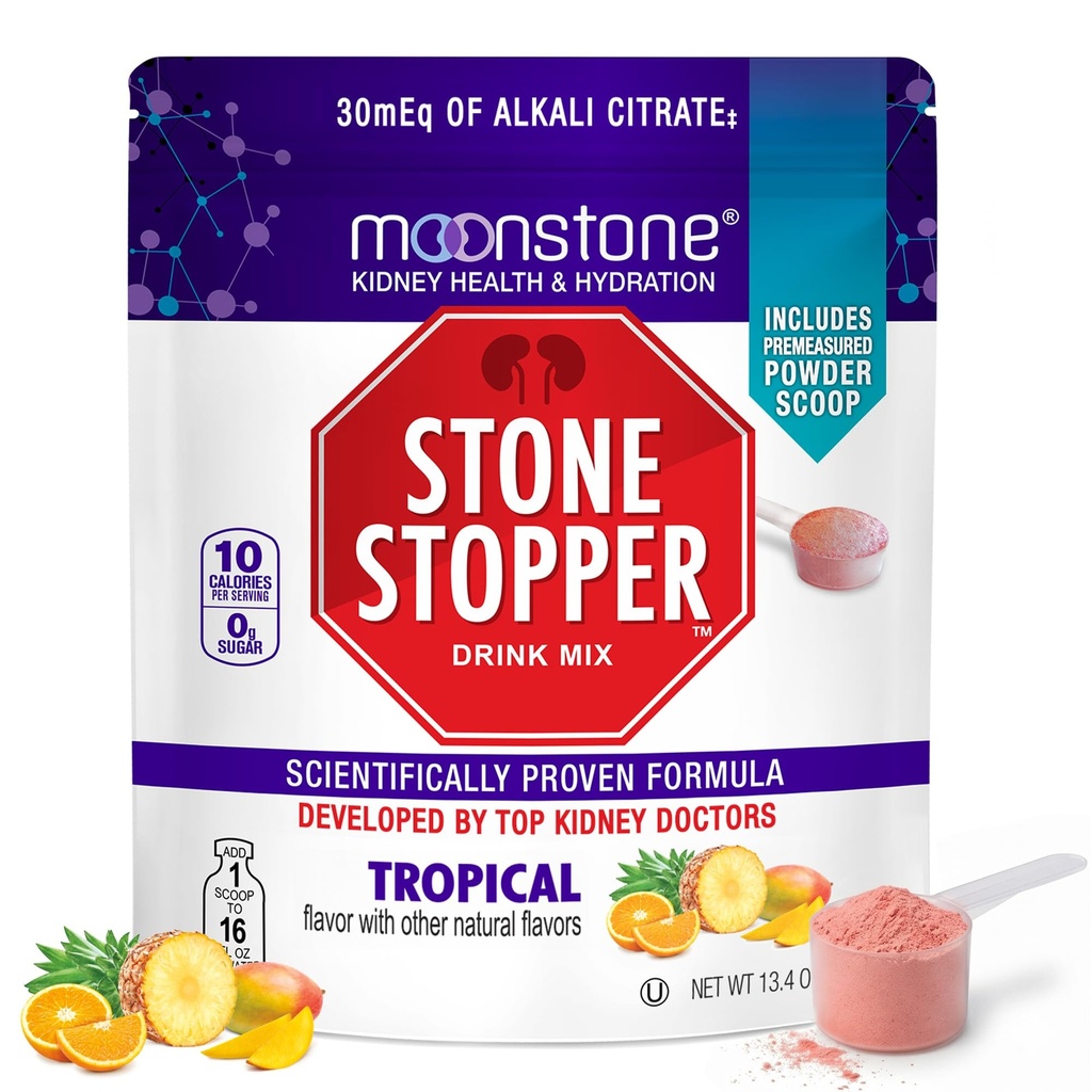 Stone Stopper Drink Mix, Tropical, Kidney Stone Prevention, Calcium Oxalate Protector, Alkali Citrate Support, entwickelt von Urologen Hydration und Unterstützung Kidney Health, 30 Tage Versorgung