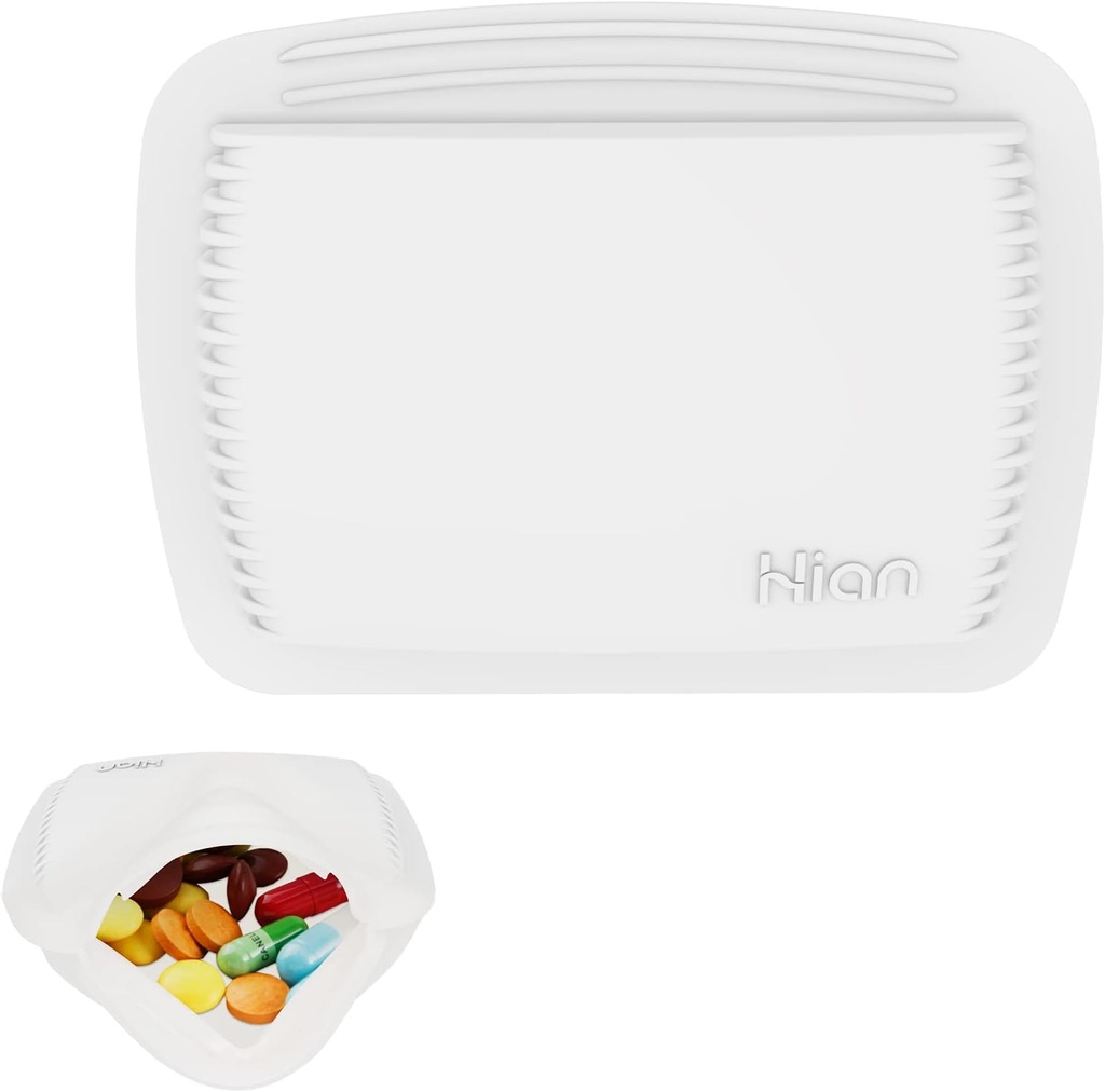1 Stück Pille Organizer wiederverwendbare Pocket Pille Case Portable Open Pill Pouch Silikon kleine Pille Box Pille Container Pillenhalter Pillen Taschen Organisieren Medikamente, Vitamine und Tabletten für Reisen (Weiß)