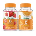 Complexe B durable + vitamine C 750mg, Gummies Bundle - Grande dégustation, supplément de vitamine, sans gluten, sans OGM, à croquer