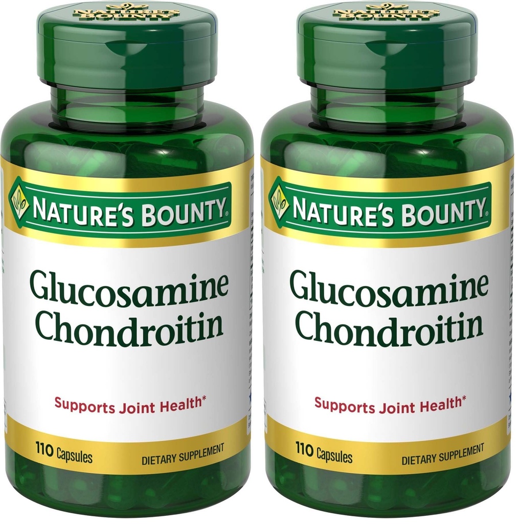 Natur Bounty Glucosamin Chondroitin Pillen und Nahrungsergänzungsmittel, Unterstützung Gelenkgesundheit, 110 Kapseln (Paket von 2)