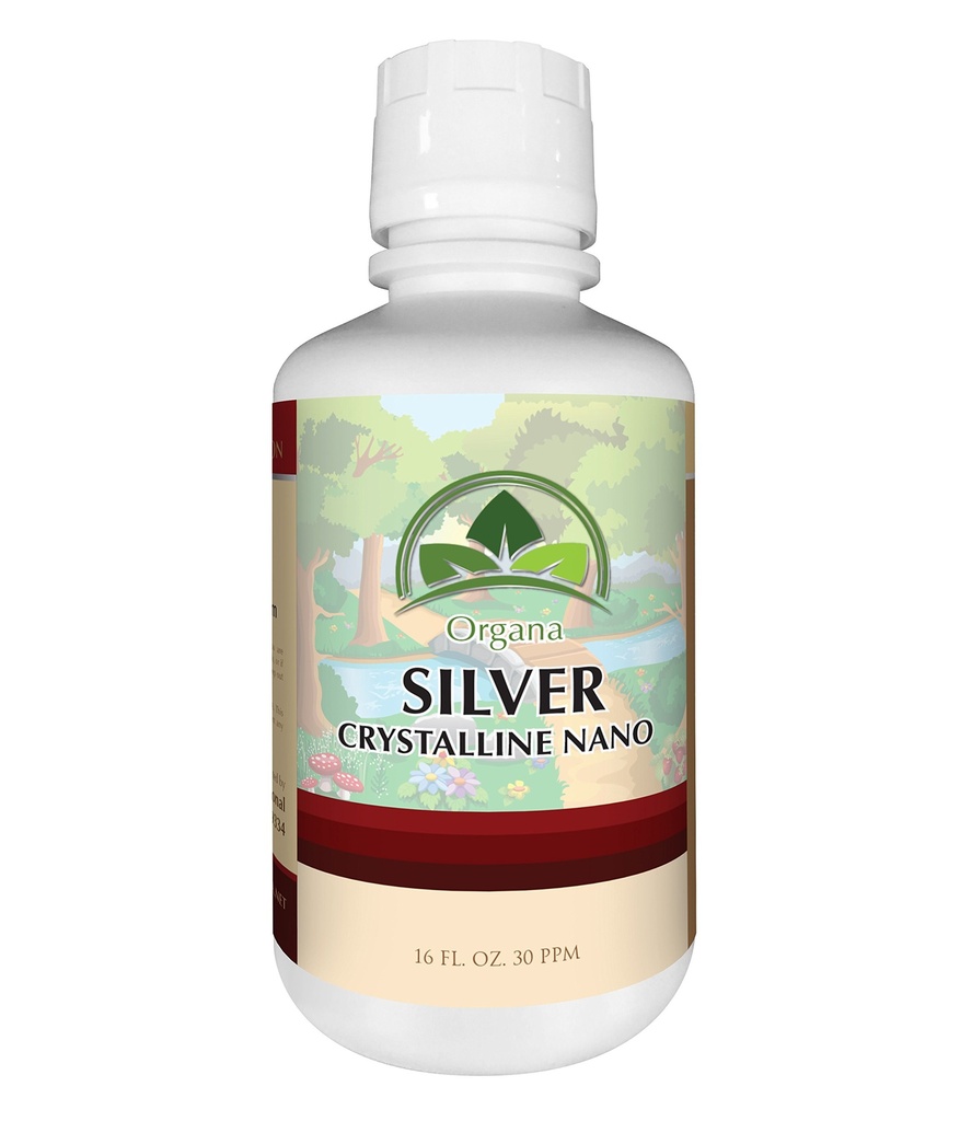 Organa Crystalline Nano Colloidal Silver - Ultra Silver Liquid für Immununterstützung - Ultimate Bio Active Supplement Solution - Plata Coloidal - 16 Unzen - 30 PPM