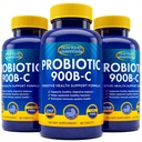 Nutrition Essentials Probiotiques pour les femmes et les hommes avec l'enzyme de la lactase naturelle et fibre prébiotique pour la santé digestive - 80pour cent + supplément plus fort pour le soutien de la santé Gut - 3 comte de 60 comprimés