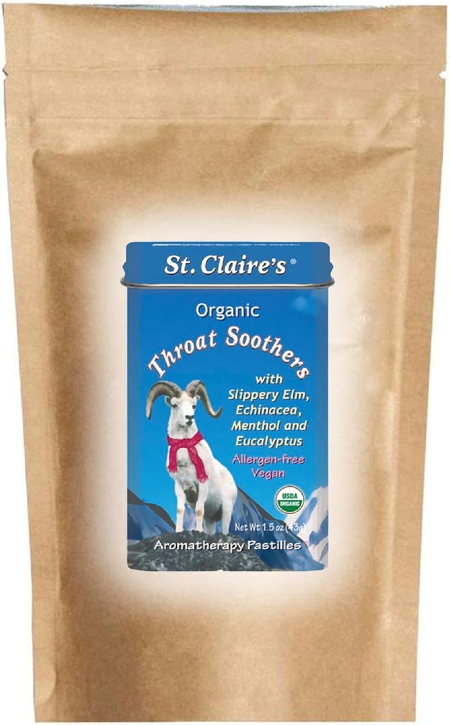 St. Claire's Organics Throat Soothers (8 Ounce Refill Bag) Glutenfrei, Vegan, GMO-frei, Plant-Based, Allergen-Free | Made in Our Allergen-Free Facility